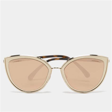 chanel cat eye sunglasses ch4222|Cat Eye Sunglasses Acetate & Tweed Black & Gold..